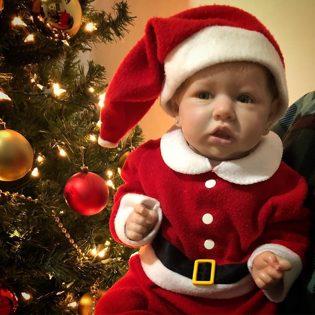 [Christmas Specials]20"Handmade Real Lifelike and Cute Silicone Vinyl Reborn Baby Girl Livia,Christmas Gift