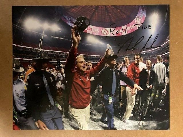 Nick Saban Alabama Crimson Tide 6x National Champ Coach Signed 8x10 Photo Poster painting COA