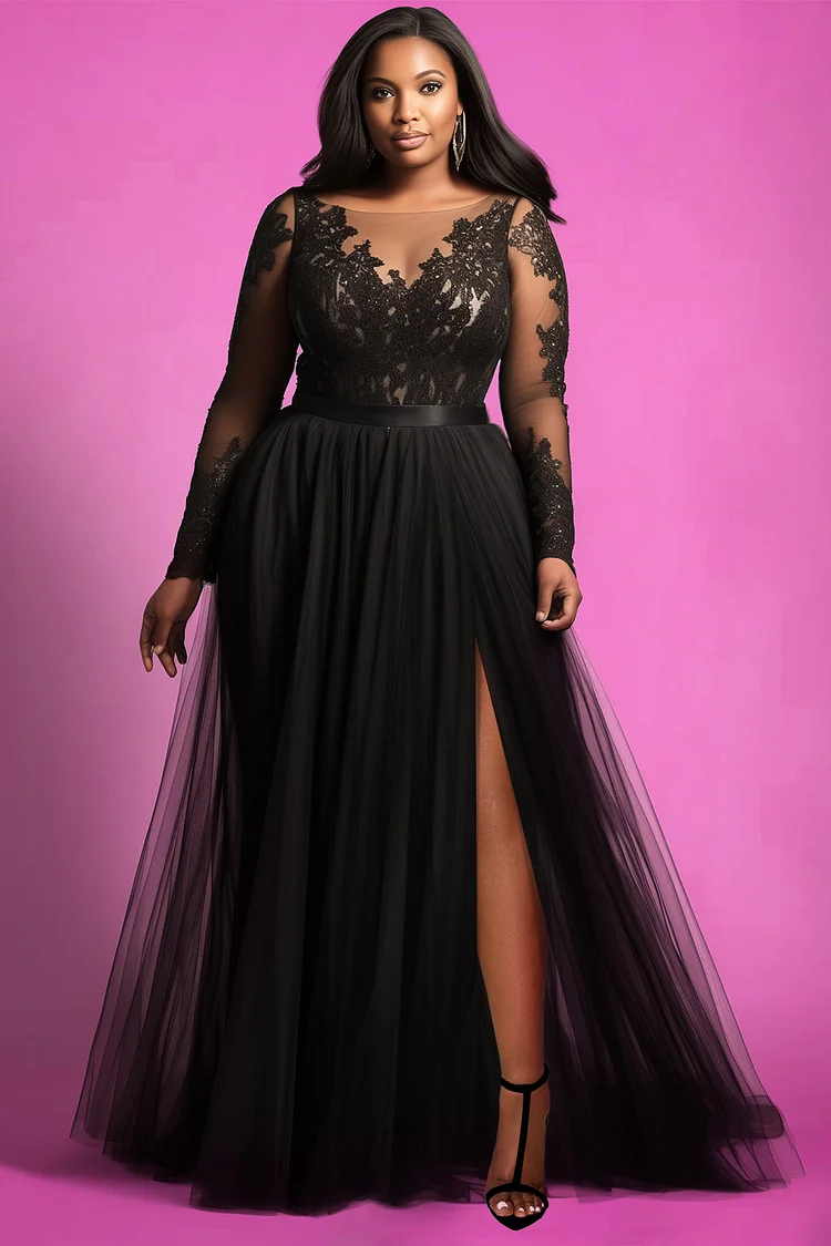 Plus size formal wear with sleeves hotsell