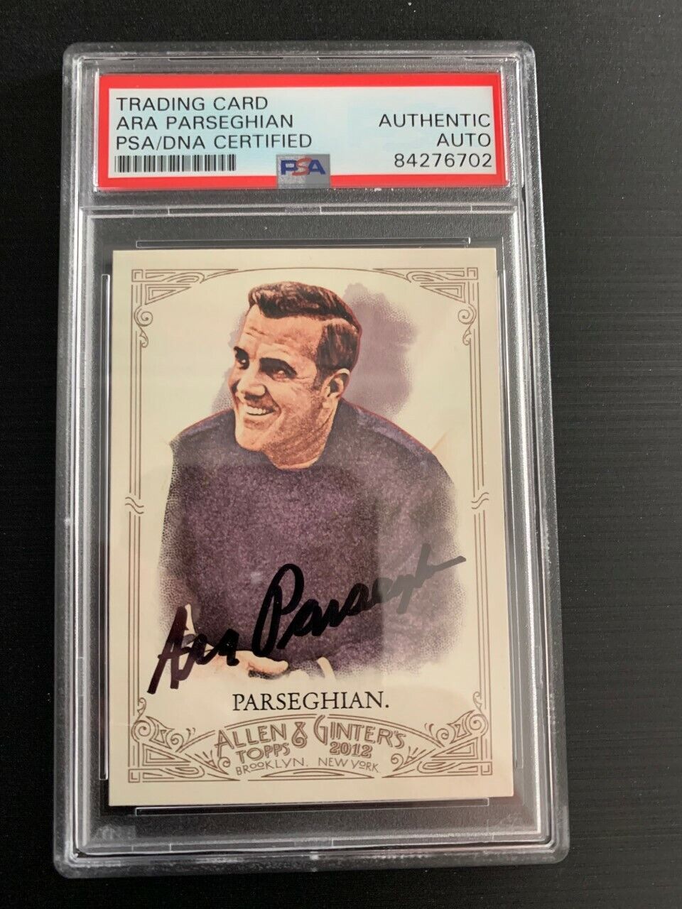 Ara Parseghian Notre Dame signed autograph 2012 Allen & Ginter card PSA Slabbed