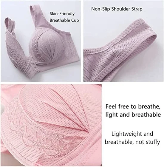 🔥Last day 75%OFF-2023 Front Button Breathable Skin-Friendly Cotton Bra