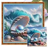 Beach Scenery Shells-11CT Stamped Cross Stitch 50*50cm/19.69*19.69in tapestrymarket