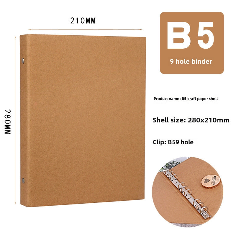 Retro Kraft Paper A4 Shell Custom Loose-leaf Book Sub-data Book Photo Album Binder Notebook Cover LOGO