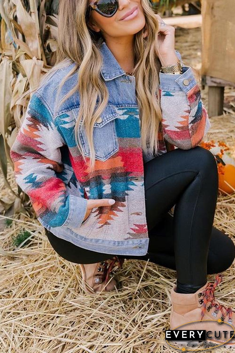 Smokey Mountain Aztec Denim Jacket