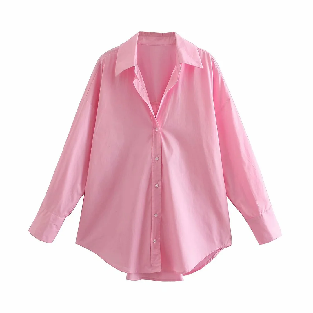 Zevity New Women Simply Single Breasted Poplin Pink Shirt Office Lady Long Sleeve Business Blouse Roupas Chic Blusas Tops LS9288