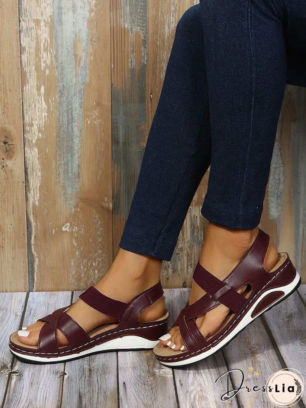 Casual Elastic Low Heel Sandals