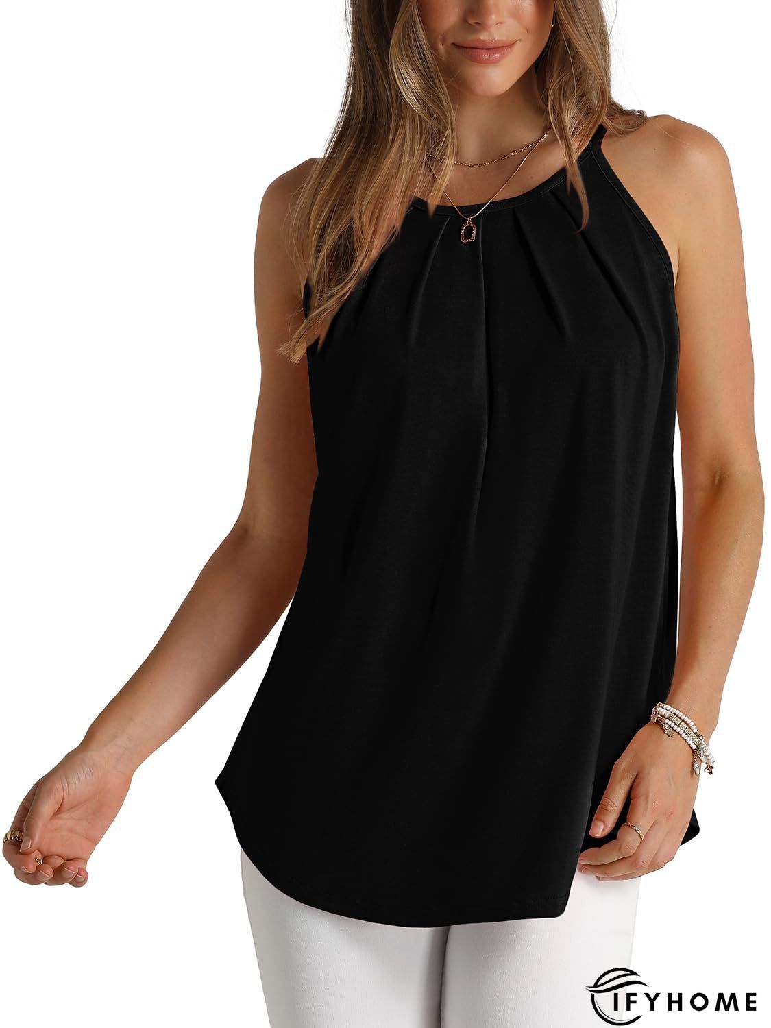 Casual Sleeveless Round Neck Tops | IFYHOME