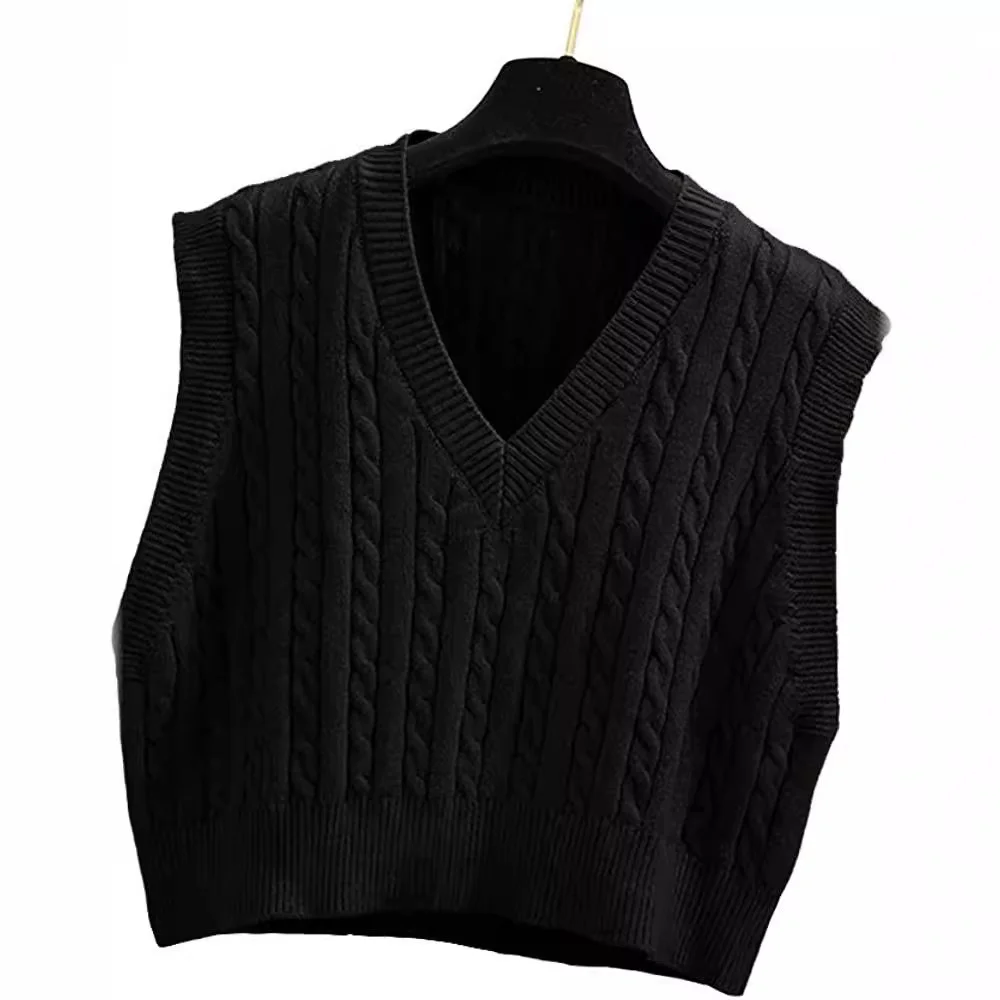 Wongn Wongn Sweaters Women's Knitted Vest Jumper V-Neck Vest Sweater Sleeveless Top Women