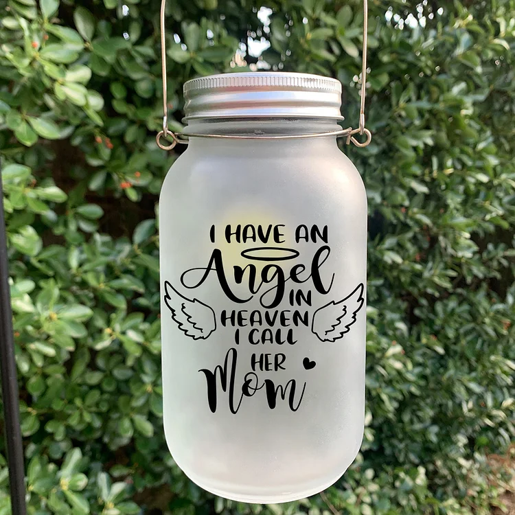 Memorial Jar Night Light "I Have An Angel In Heaven" Memorial Bottle Solar Light