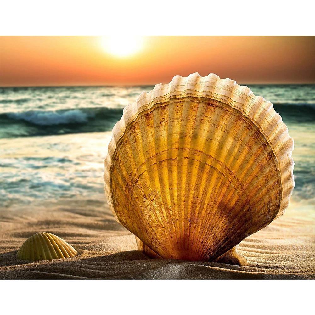 

Beach Sunset Seashell-Round Drill Diamond Painting-40*30CM, 501 Original