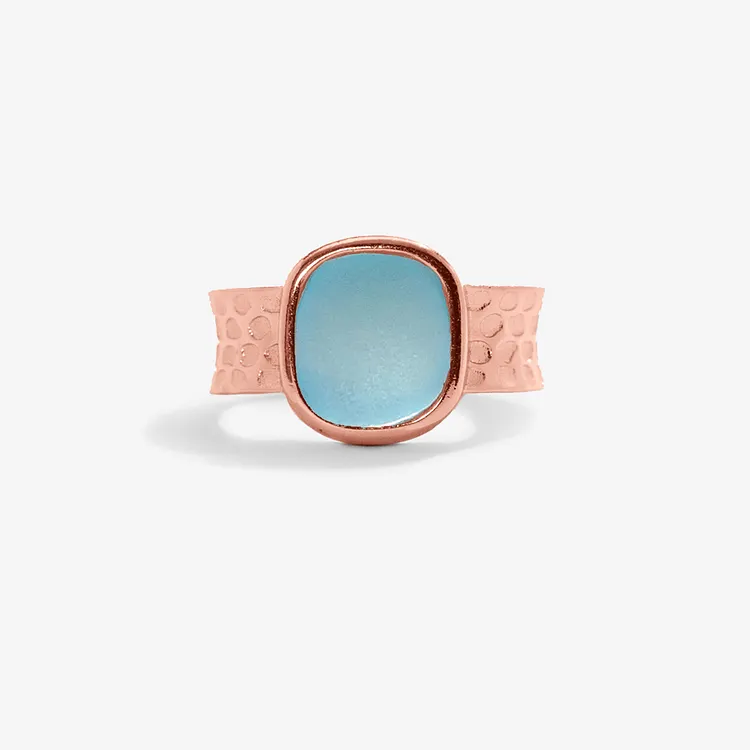 Sea Seeker Sea Glass Wide Band Ring