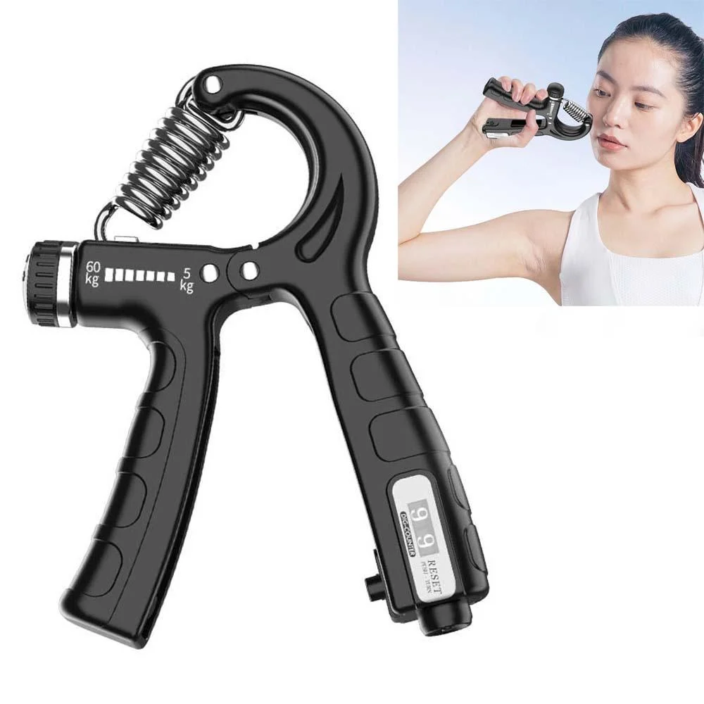 2 PCS 5-60kg Adjustable Mechanical Counting Gripper Finger Strength Training Device