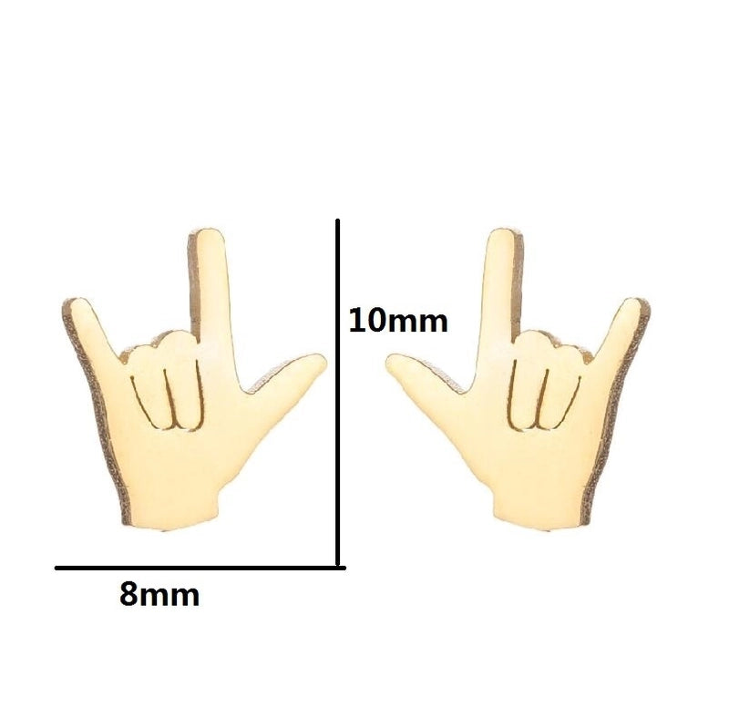 Women’s Minimalist Geometric Heart Stainless Steel No Inlaid Ear Studs Stainless Steel Earrings