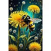 Abeille Et Fleur-Drille Ronde Peinture Diamant-30*45CM
