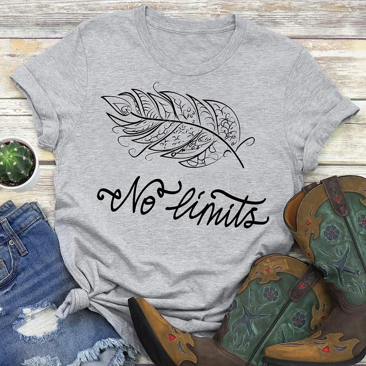 Motivational quote No limits   T-Shirt Tee-04365-Annaletters