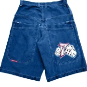Ejiekang Harajuku basketball street clothing streetwear american Y2k pattern printed men shorts skateboard denim shorts Baggy pants