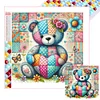 Diamond Painting -DIY Full Square Drill Colorful Patchwork Bear(35*35 CM)