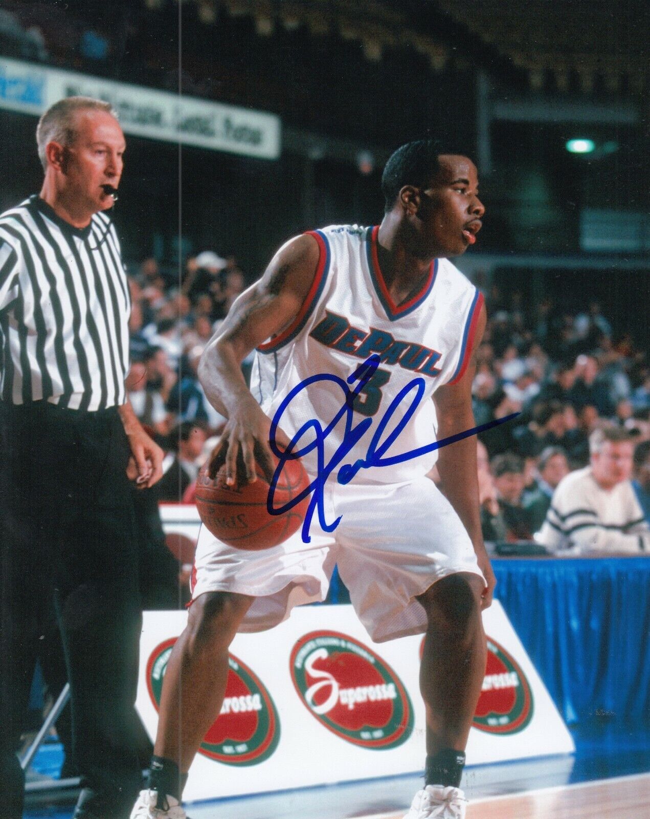 QUENTIN RICHARDSON signed (DEPAUL BLUE DEMONS) Basketball 8X10 Photo Poster painting W/COA #2