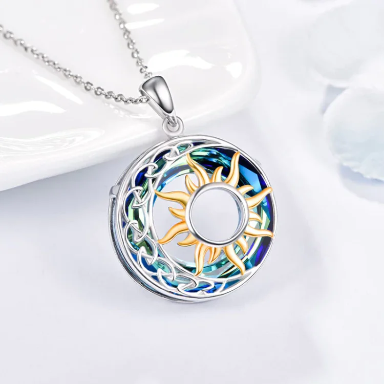 For Friend - S925 Thank You for Always being My Side Celtic Moon and Sun Necklace