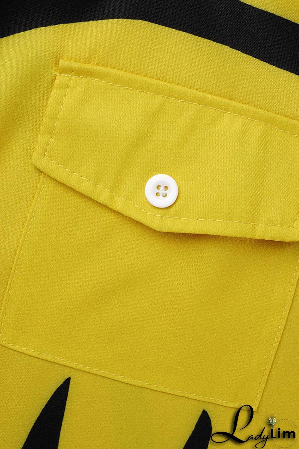 Cream White Fashion Casual Print Slit Turndown Collar Shirt Dress