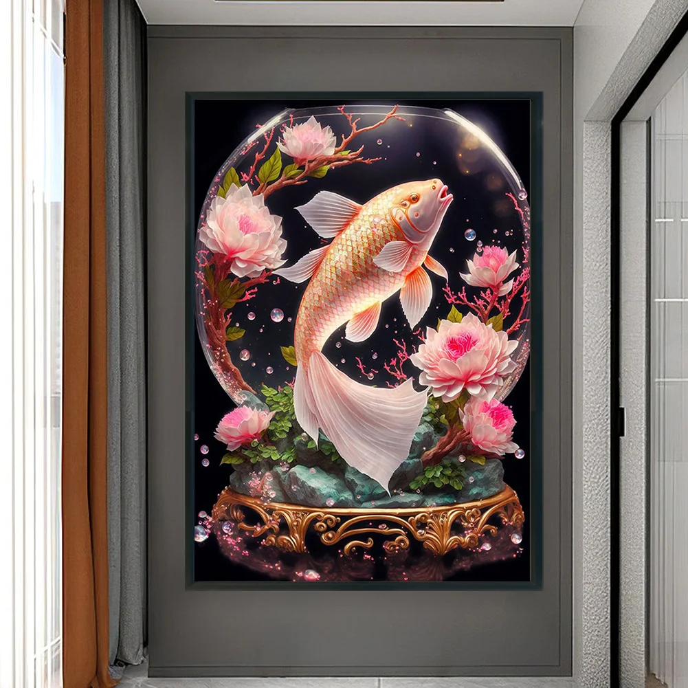 11CT Full Stamped Cross Stitch - Koi(Canvas|40*50CM)