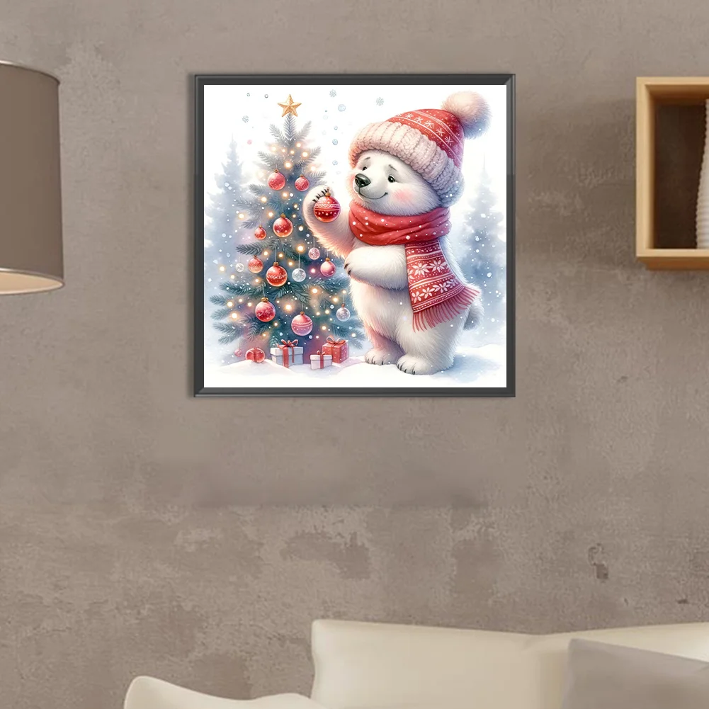Diamond Painting - Full Square Drill - Christmas Bear(Canvas|30*30cm)