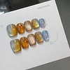 Autumn and winter high-grade amber smudge original design candy color cat eye pure handmade wear