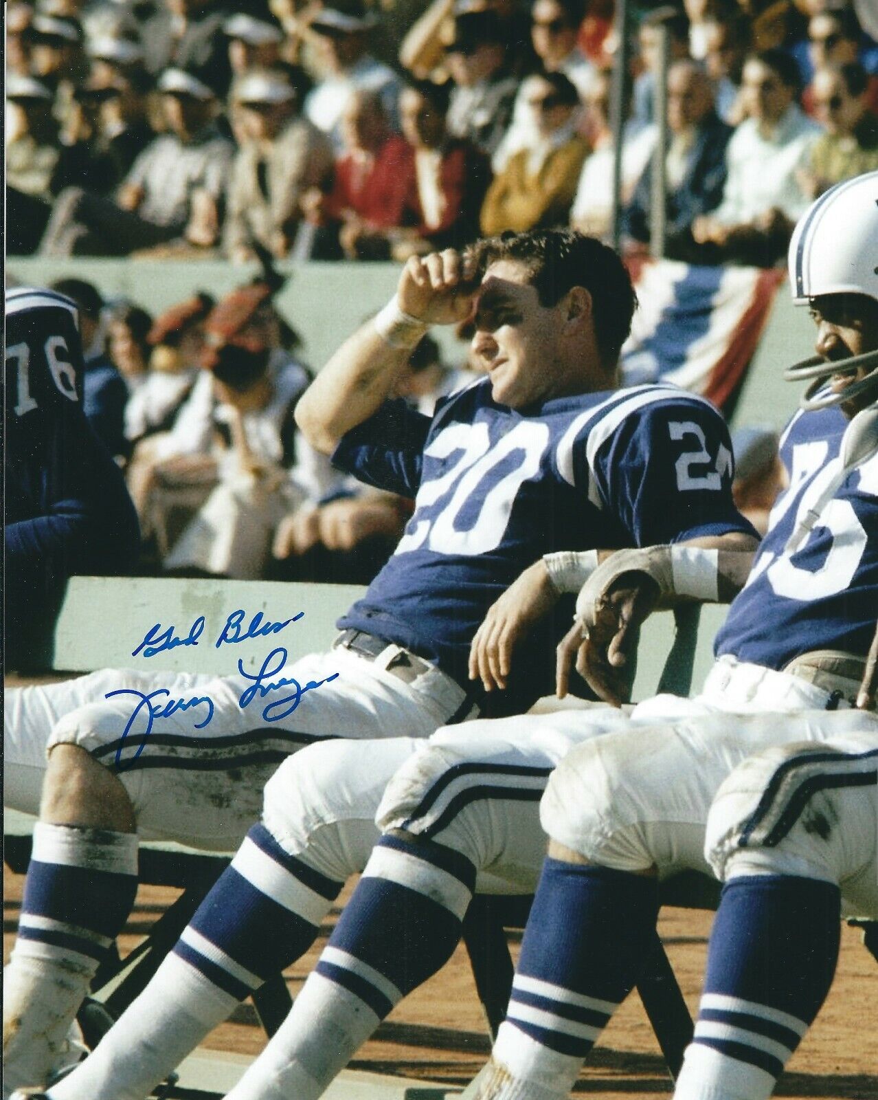 Autographed JERRY LOGAN Baltimore Colts 8x10 Photo Poster painting w/COA