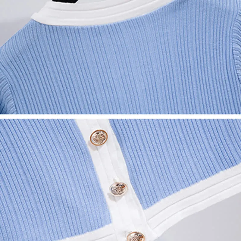 V-neck Cardigan Crop T-Shirt Drawstring Casual Pants