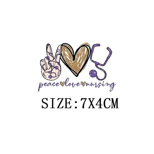 Peace Love Teach Thermal Sticker On T-shirt DIY Washable Patch On Clothes Funny Design Iron On Transfer For Hoodies Bag Applique