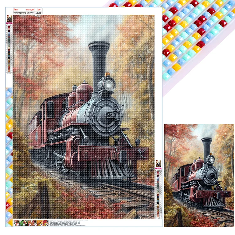 Full Square Diamond Painting - Train 50*70CM
