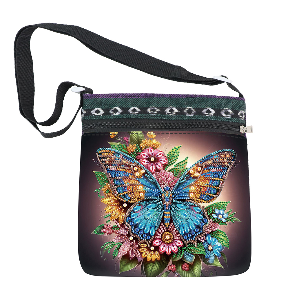 Flower Butterfly DIY Diamond Painting Shopper Bag Diamond Handmade Satchel Bag