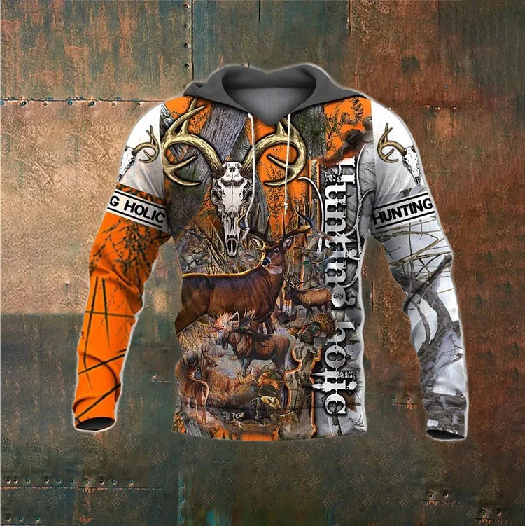 Men's Hunt Holic All Over Printed Hoodie