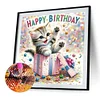 Diamond Painting-5D Full Round Drill Happy Cat(40*40 CM)