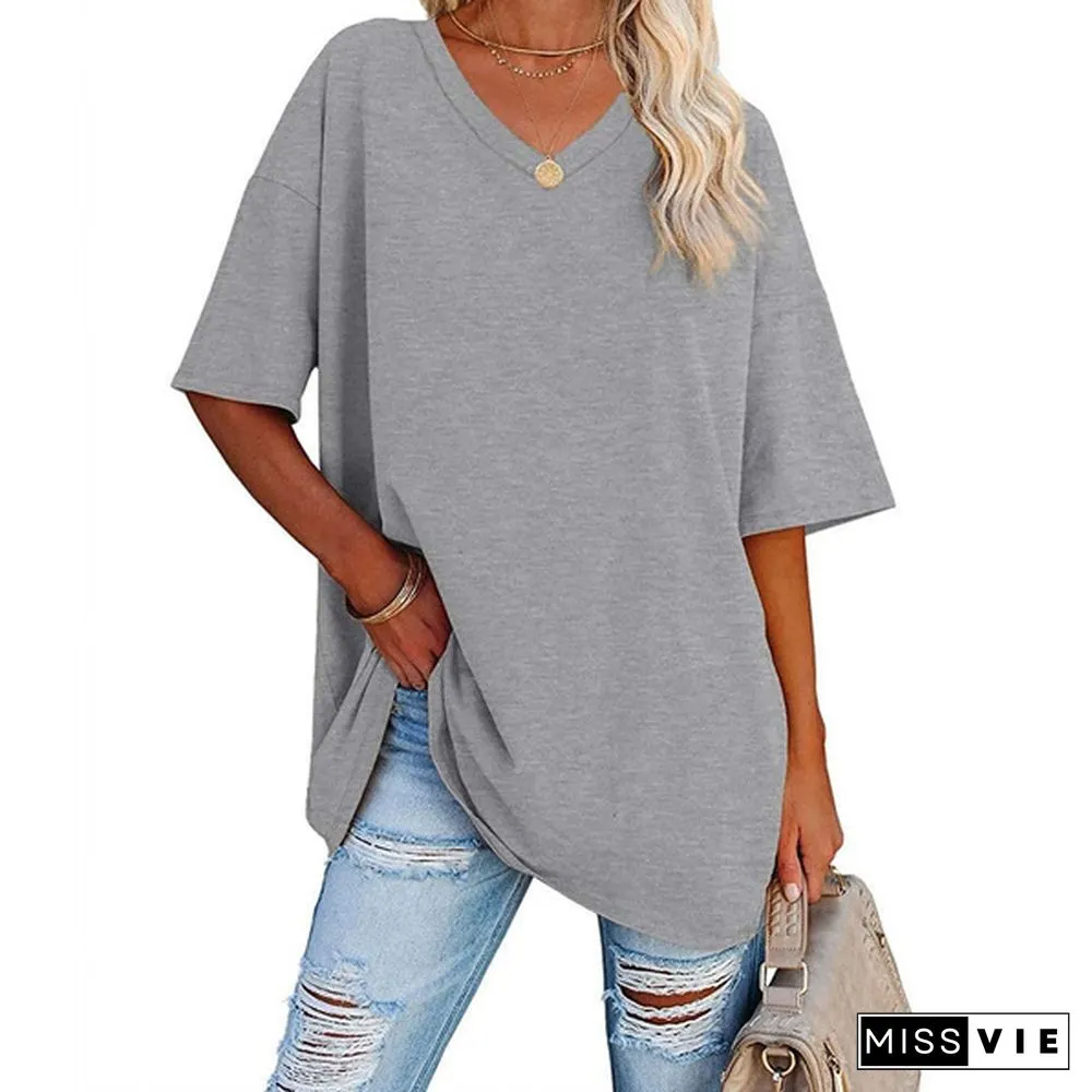 XS-8XL Spring Summer Tops Plus Size Fashion Clothes Womens Casual Short Sleeve Tee Shirts