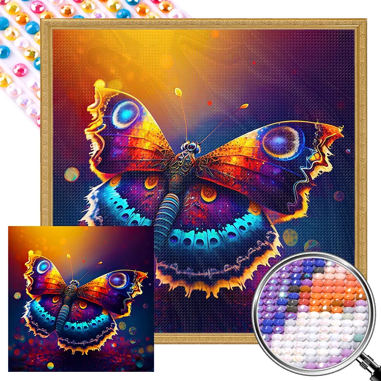 AB Diamond Painting - Full Square - Luminous Butterfly(35*35cm)