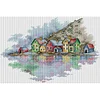 (Small Size)[Brand]Colorful Village - 14CT Stamped Cross Stitch - 37*27cm