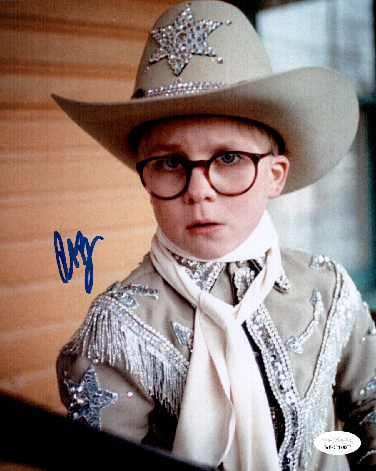 PETER BILLINGSLEY Signed 8x10 A CHRISTMAS STORY Photo Poster painting WITNESS Autograph JSA COA