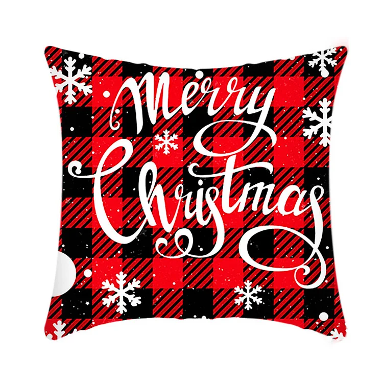 18 x 18 inch Christmas Cushion Cover Red Plush | AvasHome