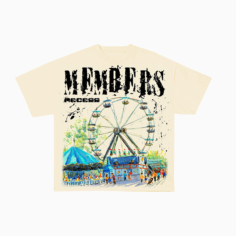 Vintage Members Art Print Casual Cotton Short Sleeve T-Shirt