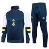 2023/2024 Real Madrid Half-Pull Training Suit Blue-White Football Shirt 1:1 Thai Quality