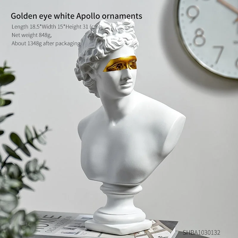 Europe Style Black White Apollo Model Statue Home Decoration Accessories Modern David Art Abstract Sculpture Living Room Decor