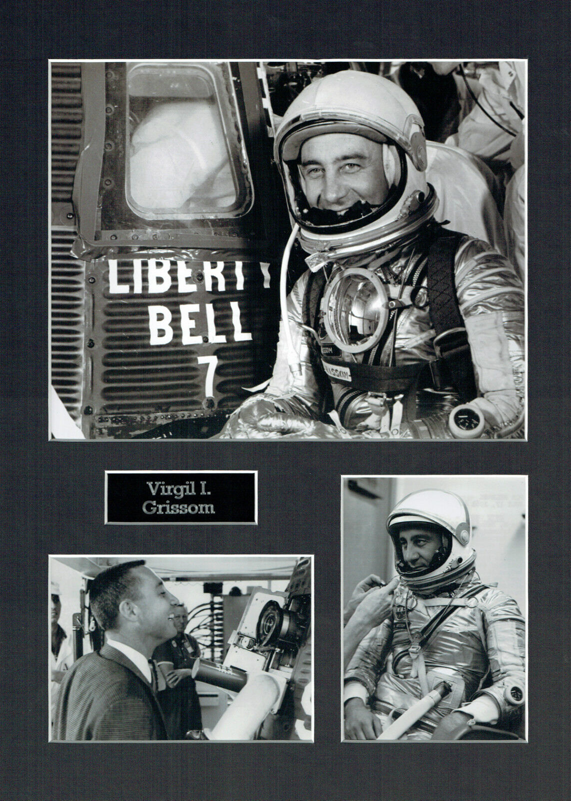 Gus GRISSOM Apollo 1 16x12 Mounted Photo Poster painting Astronaut Space Montage