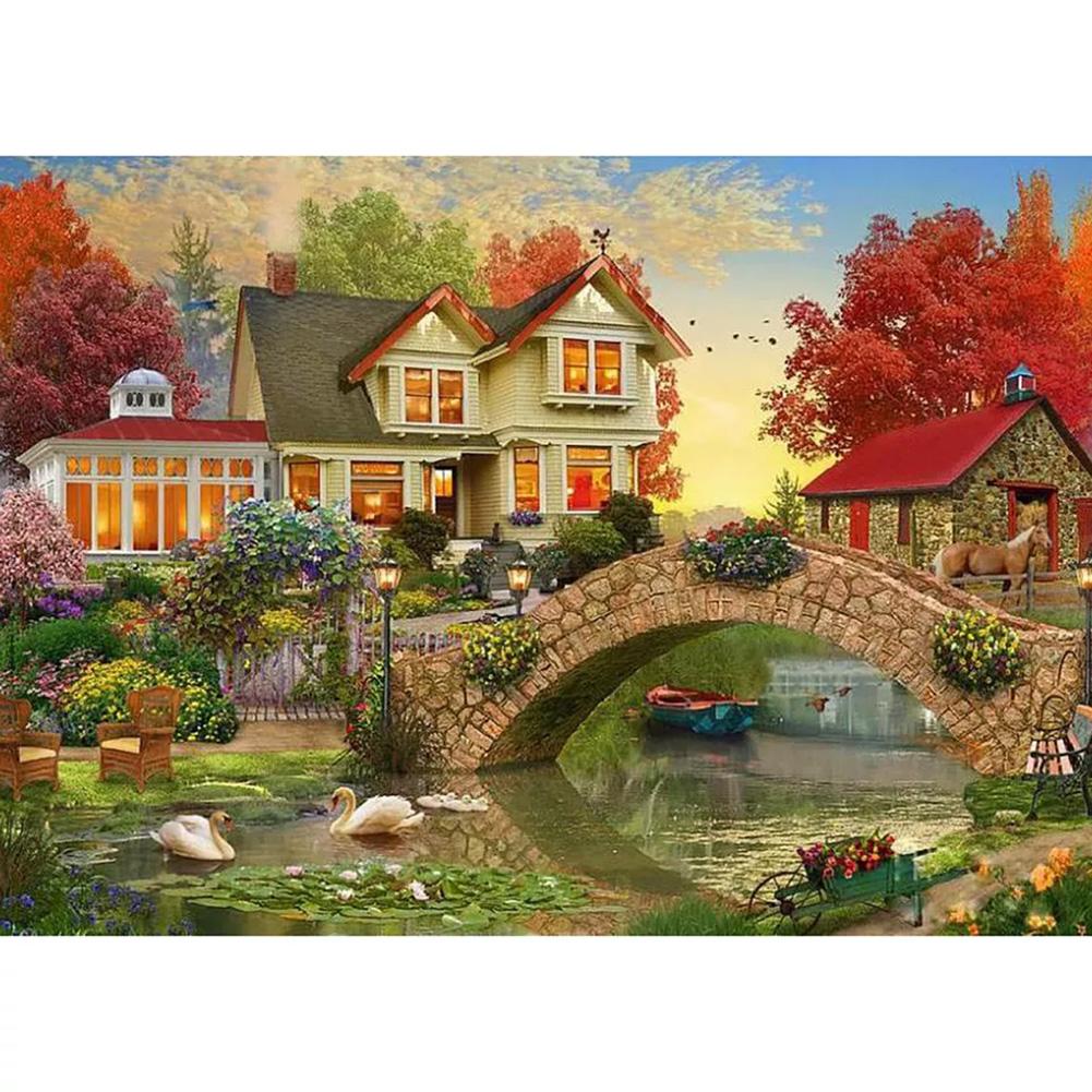 

40*50CM Paint By Numbers-Bridge River, 501 Original