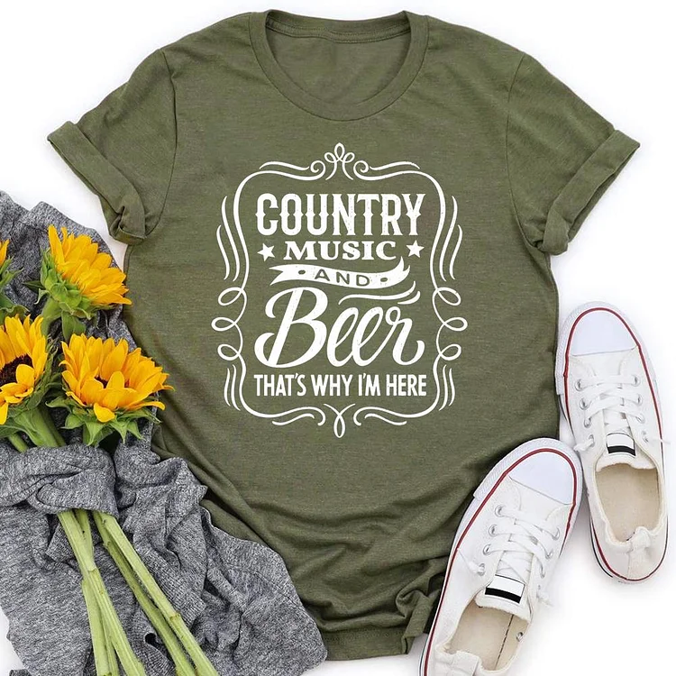 Country Music and Beer That's Why I'm Here T-shirt Tee-05542