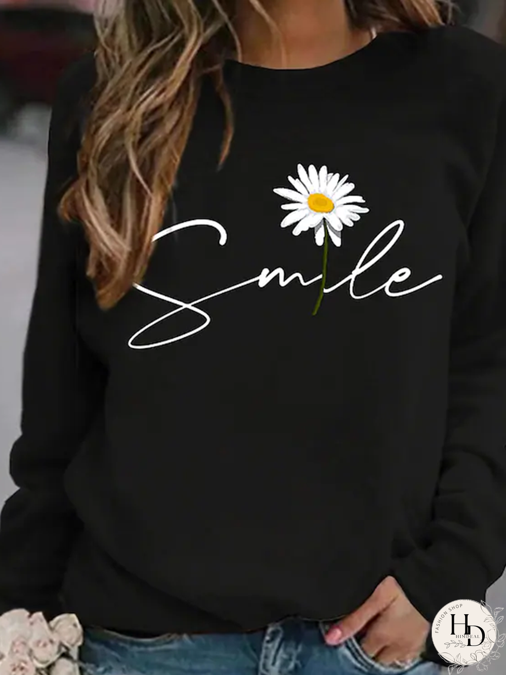 Printed Long Sleeve Crew Neck Casual Sweatshirts