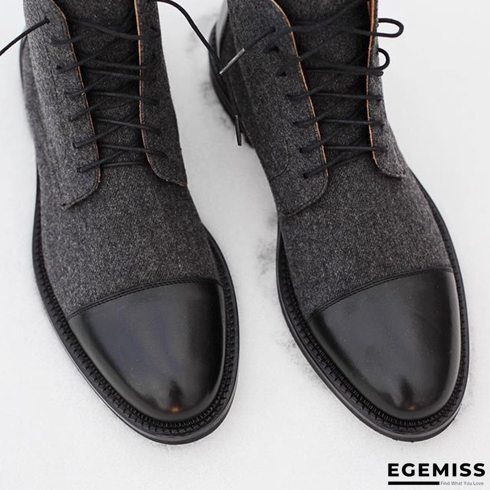 Handmade Color Stitching Suede Ankle Boots | EGEMISS