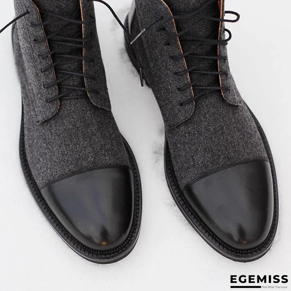 Handmade Color Stitching Suede Ankle Boots | EGEMISS