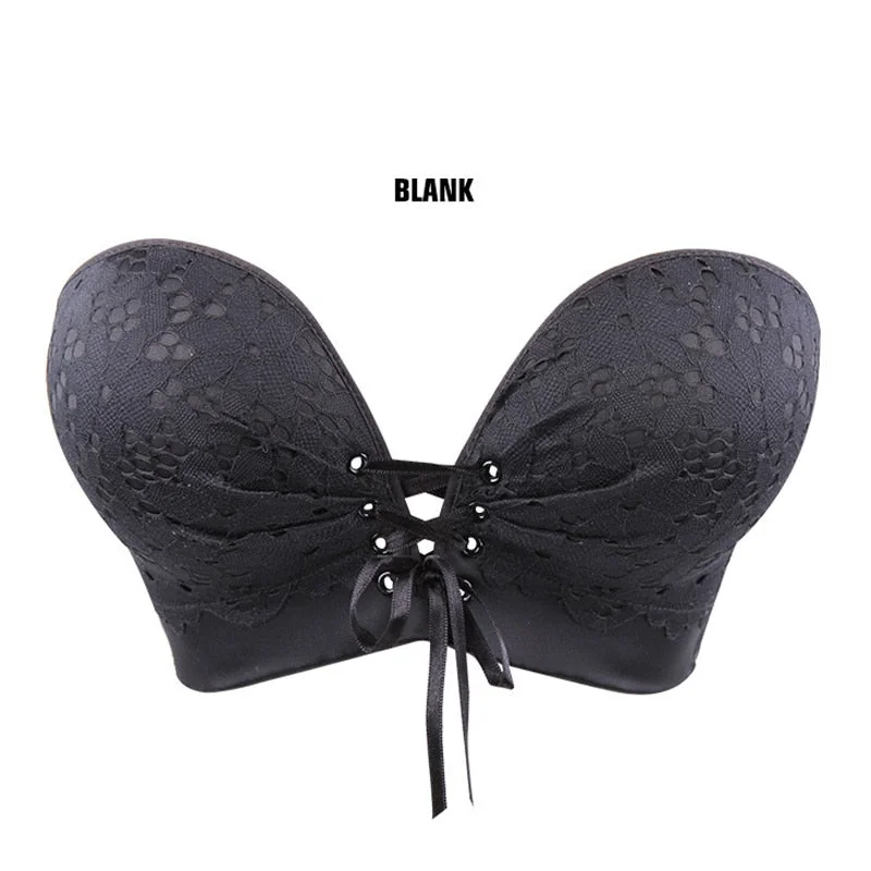 Sexy Women Strapless Bra Romantic Temptation Super Push Up Invisible Bralette Meet'r Small Breast Lace Brassiere Lingerie Tops