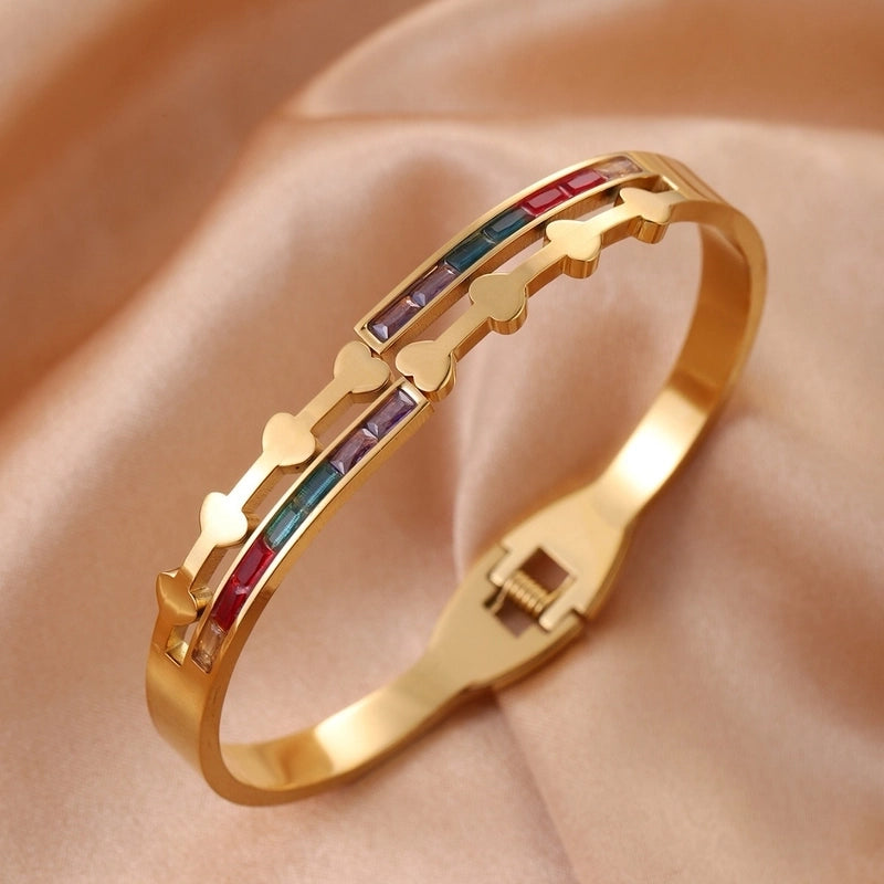 Retro Classic Style Geometric Titanium Steel Bangle In Bulk